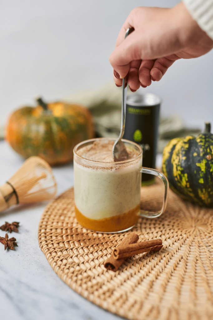 Pumpkin spice matcha latte