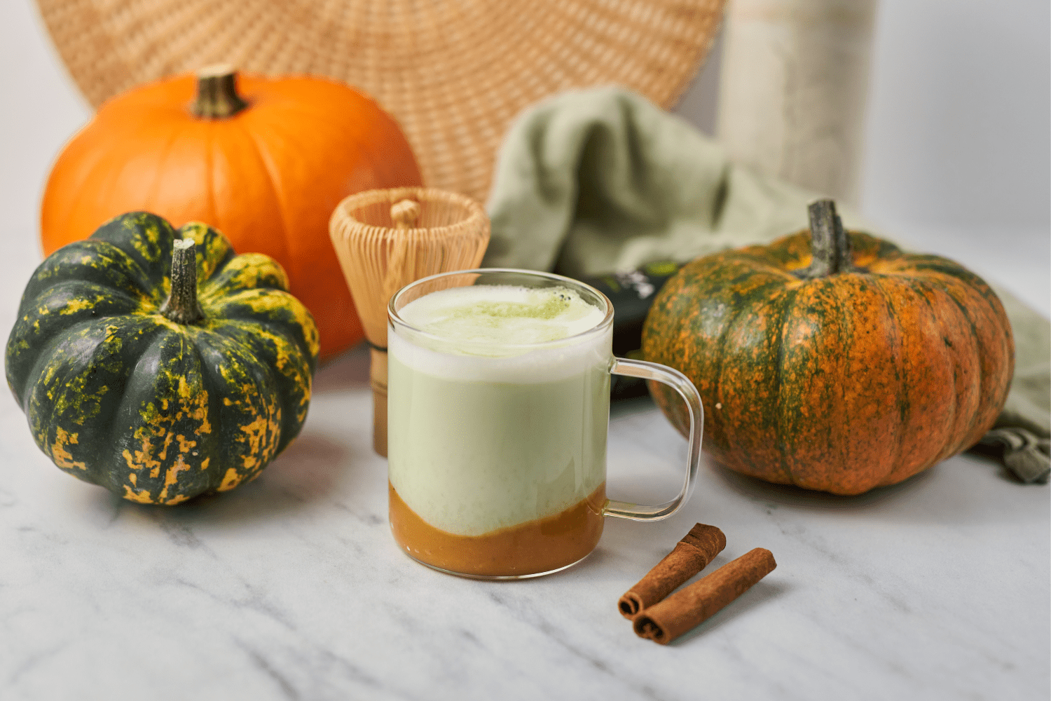 Pumpkin spice matcha latte