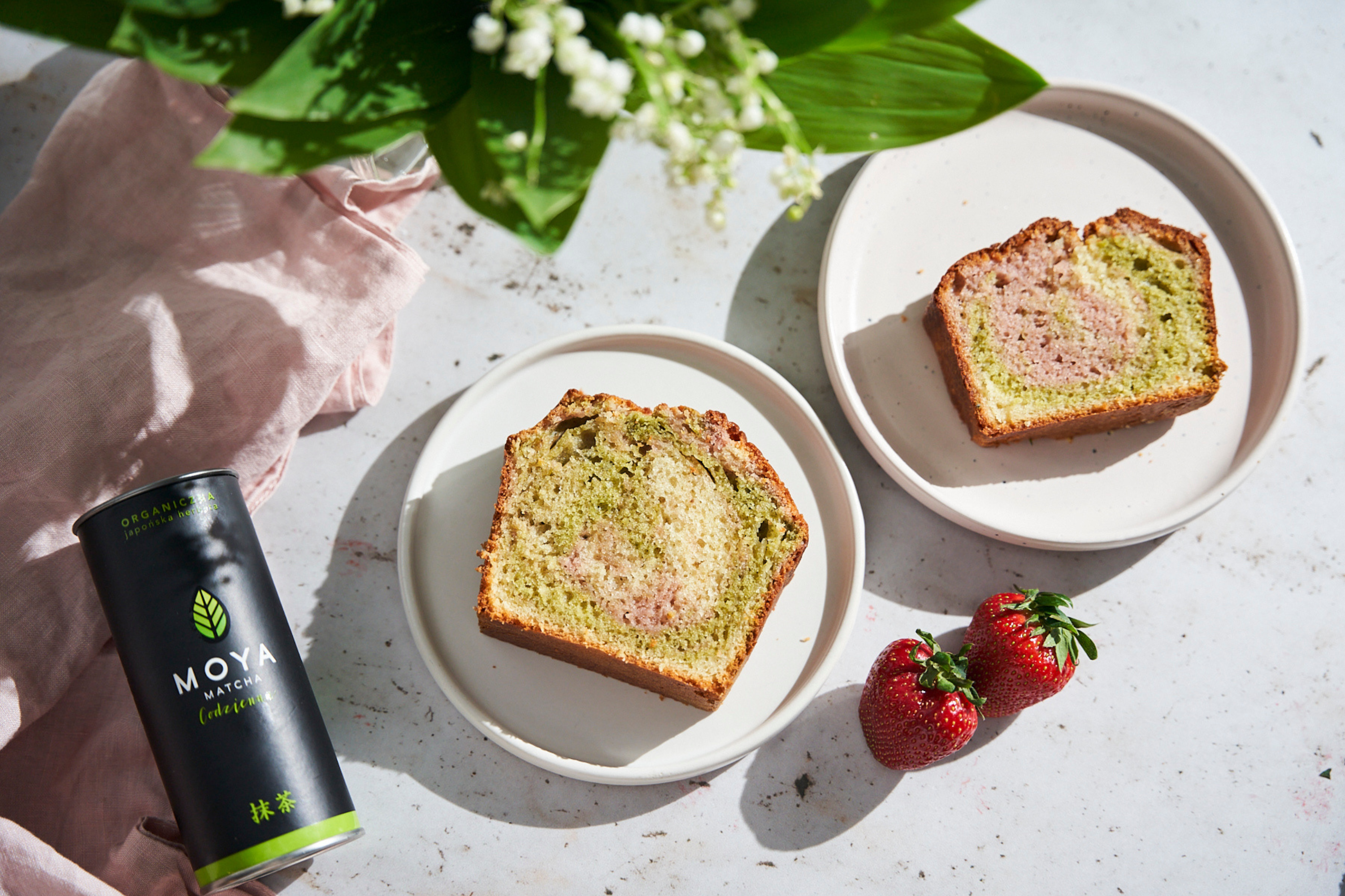 marmurkowe ciasto z matchą