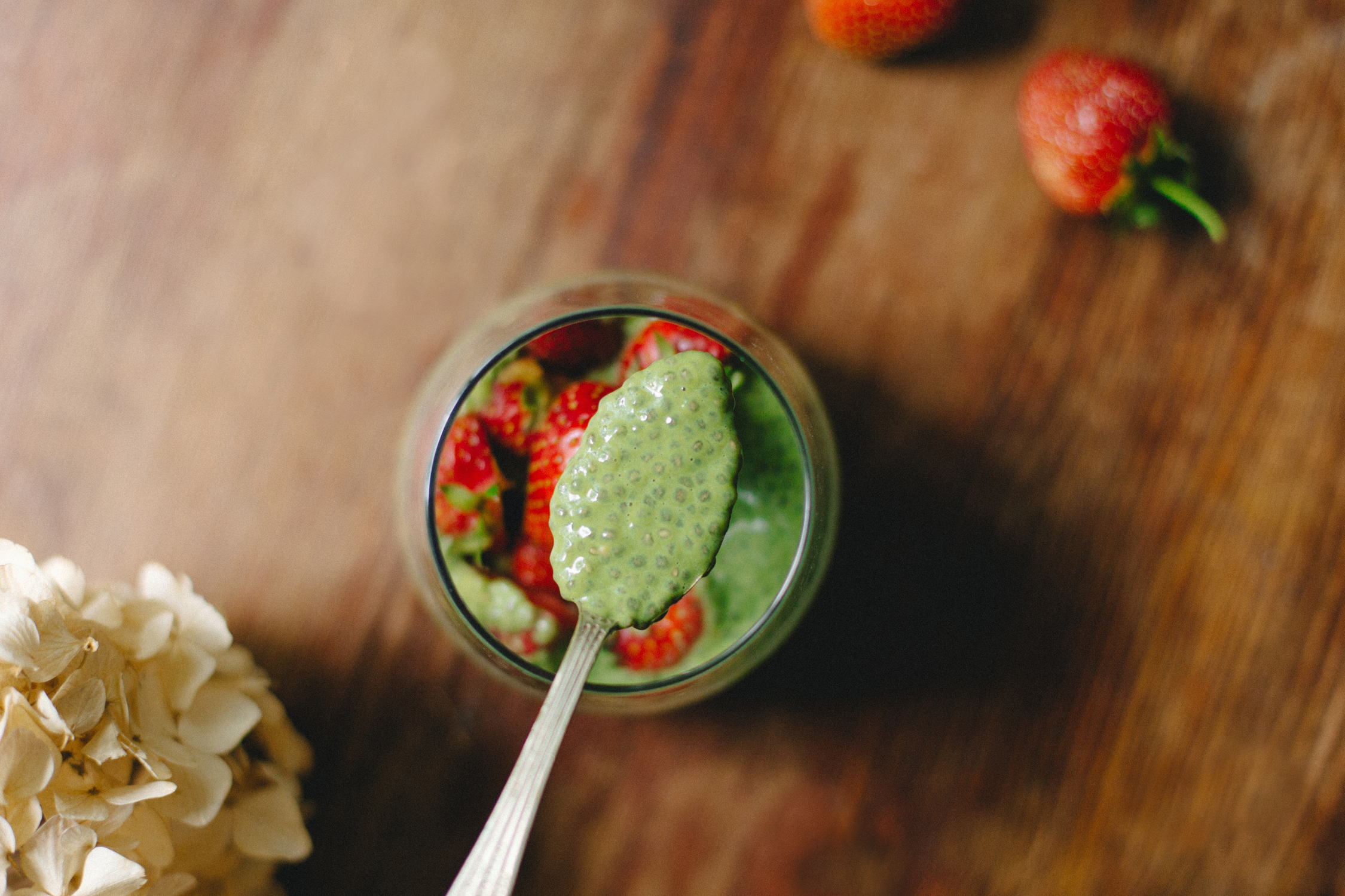 pudding chia z matchą